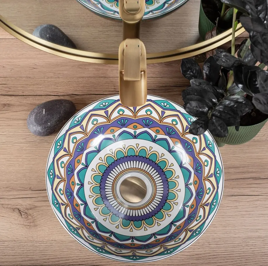 Умивальник Rea Aztec 40x40 blue (REA-U7501), Глянцева - фото 3