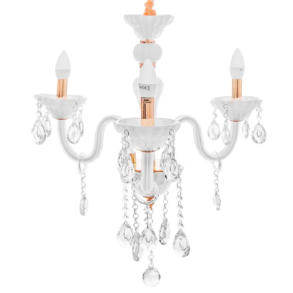 Люстра свеча Brille подвесная хрустальная E14 40W WH (BCL-683S/3) - фото 4