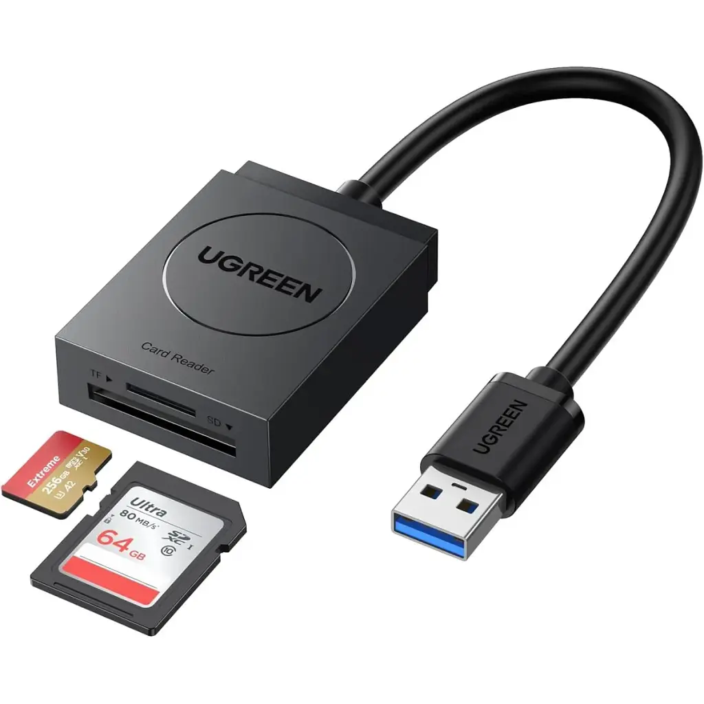 Card Reader USB 3.0 --> 2-слота SD/TF Card 0,15 м кабель CR127 Ugreen (20250) - фото 2