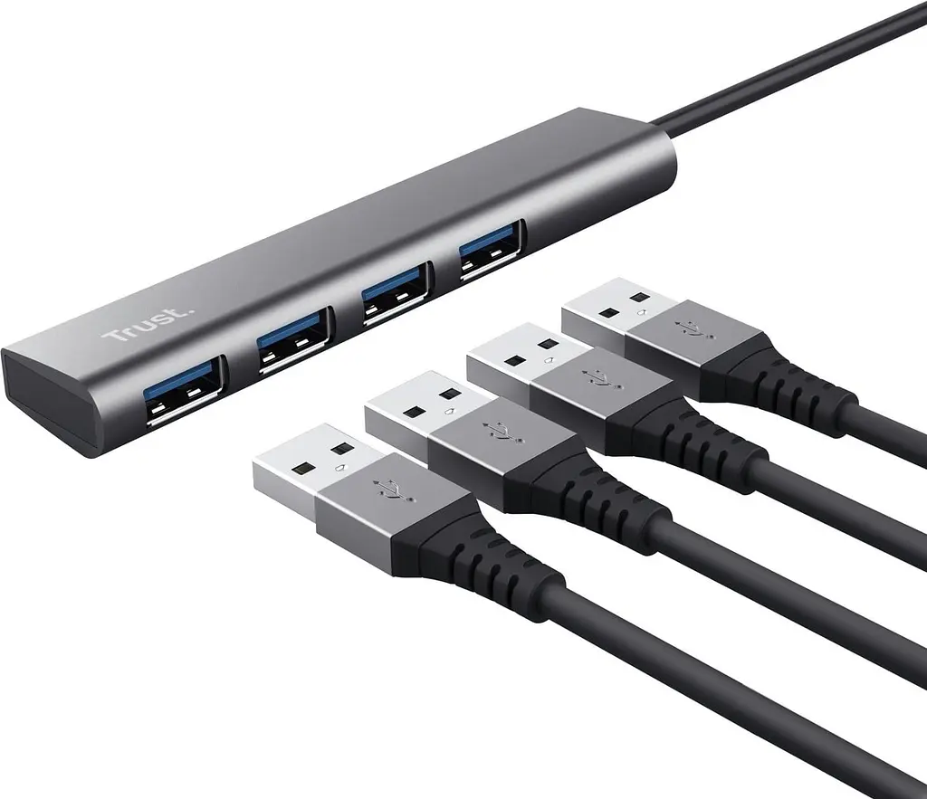 USB-Хаб Trust USB-хаб Halyx 4-Port USB-A 3.2 Grey (24947_TRUST) - фото 2