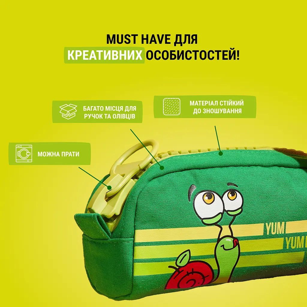 Пенал із полотна BB SNL зелений - фото 4