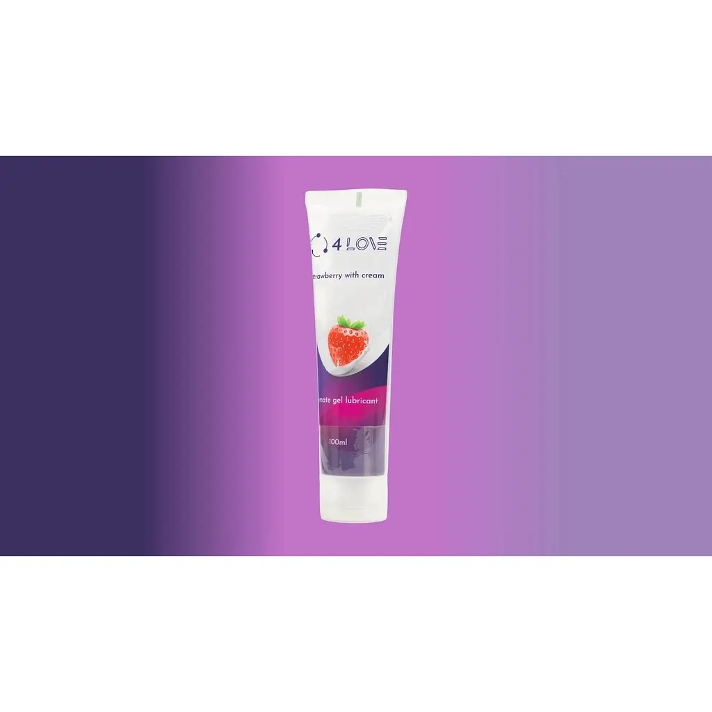 Інтимний гель-змазка 4Love Strawberry with cream на водній основі 100 мл  - фото 8