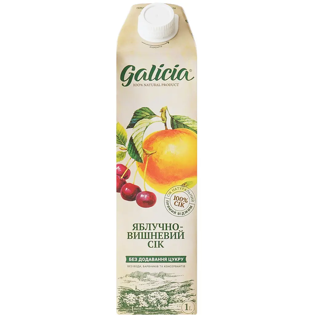 Сок Galicia Яблочно-вишневый прямого отжима 1 л (549567) - фото 2