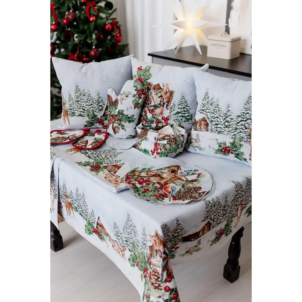 Скатерть гобеленовая Прованс Squirrel с люрексом 135 x 220 см (41757) - фото 6