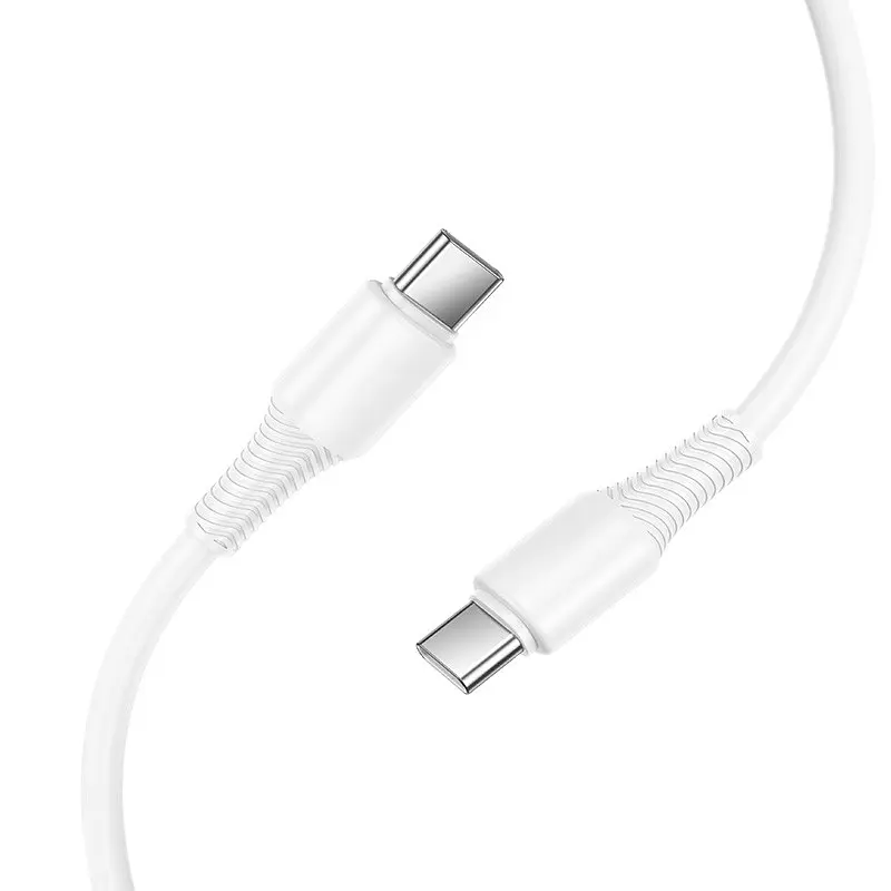 Кабель HOCO X120 Beneficio 60W електронний кабель C to C білий - фото 3