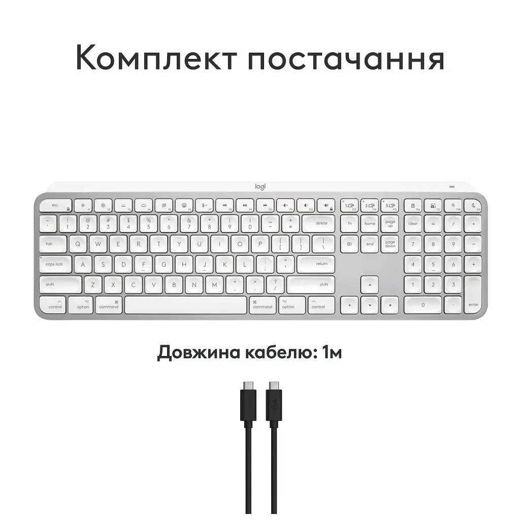 Клавіатура Logitech MX Keys S для MAC Bluetooth/Wireless UA Pale Grey (920-011638) - фото 11