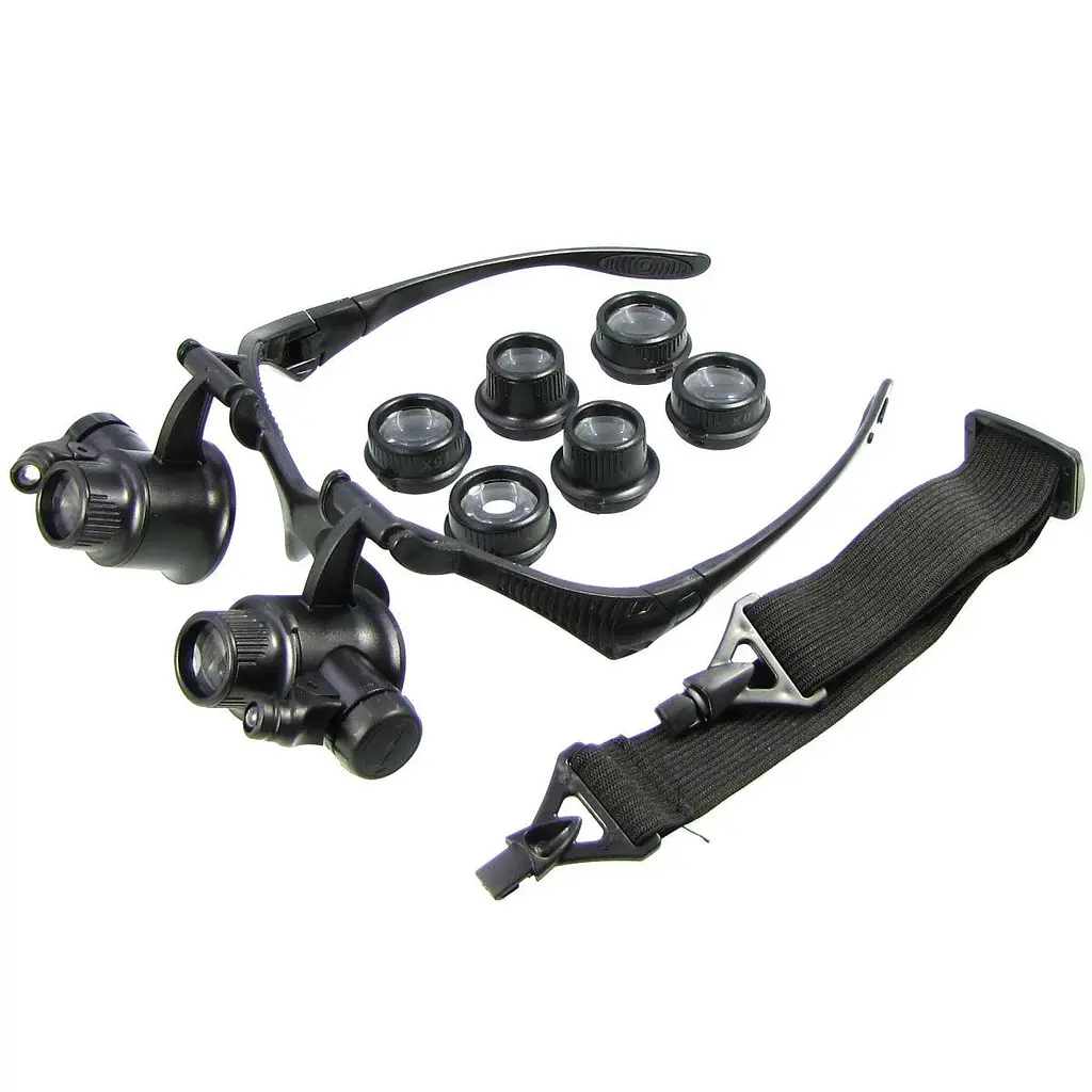 Бінокуляри NO.9892GJ з LED підсвічуванням (4 пари лінз d=20mm, 10х/15х/20х/25х) - фото 2