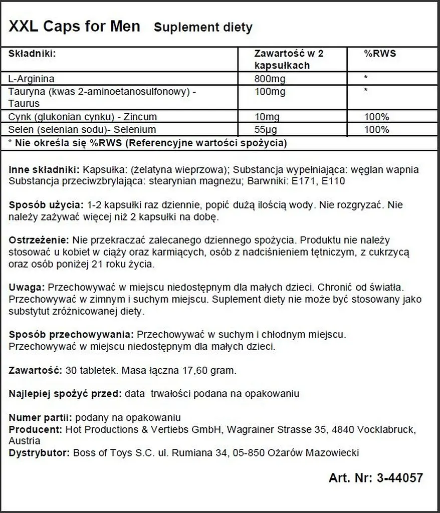 Таблетки для чоловічої потенції HOT XXL Caps for Men 30 шт. - фото 2