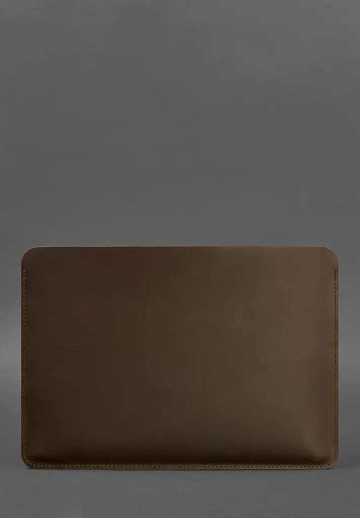 Шкіряний чохол BlankNote для MacBook 14 дюйм Темно-коричневий Crazy Horse - фото 4