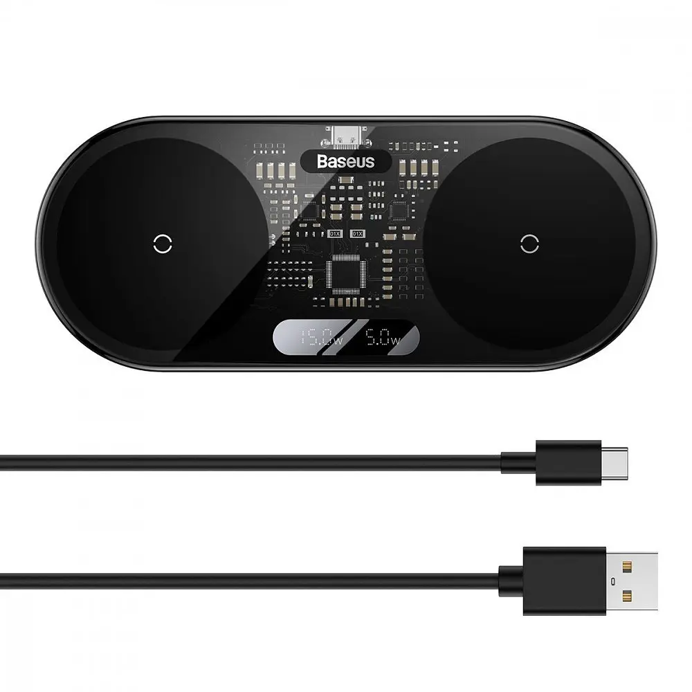 Бездротовий ЗП Baseus Digital LED Display 2in1 20W - фото 4