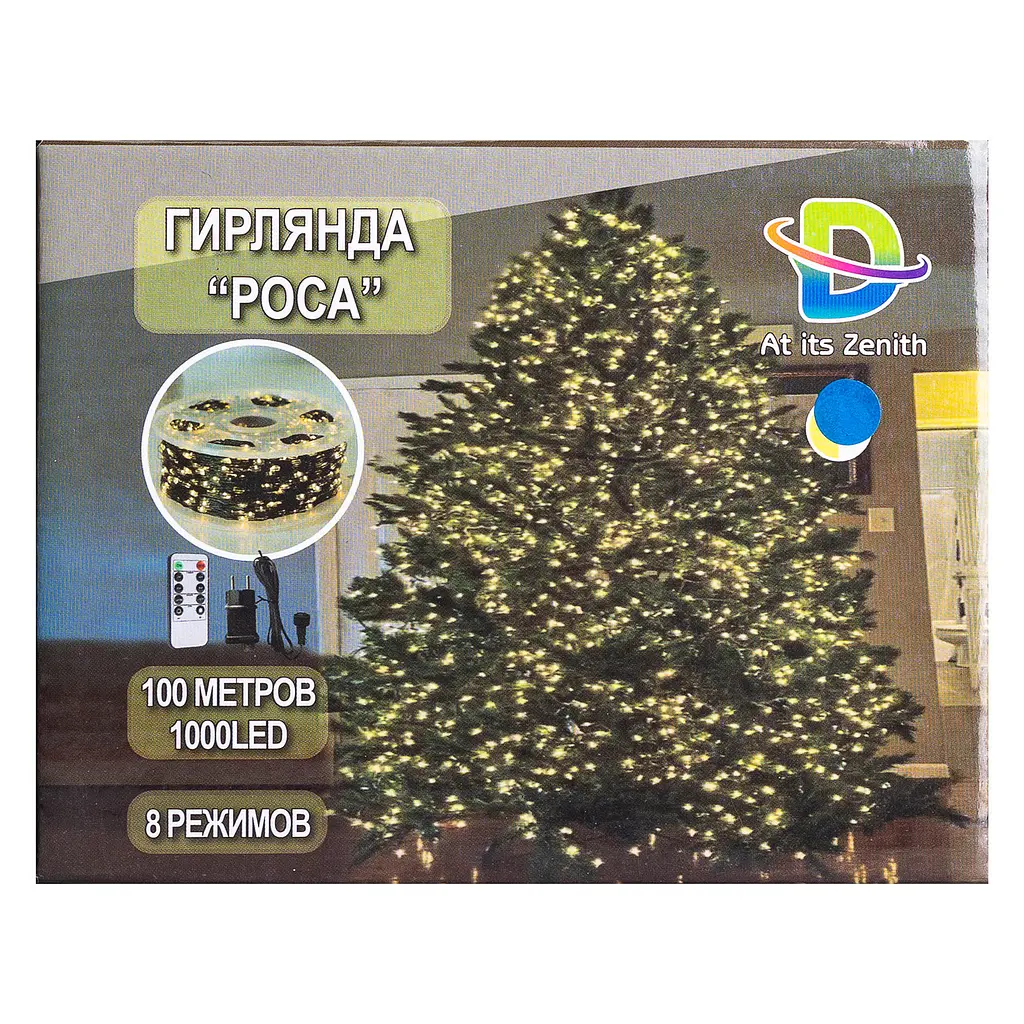 Гірлянда Роса нитка 1000 LED довжина 100 м з пультом від мережі зелена, синій GarlandoPro 1000L100MGBL - фото 30
