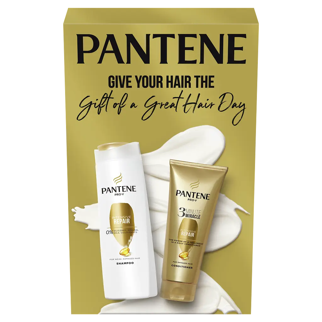 Подарунковий набір Pantene Інтенсивне відновлення: Шампунь, 400 мл + Бальзам-ополіскувач 3 MinuteMiracle, 200 мл