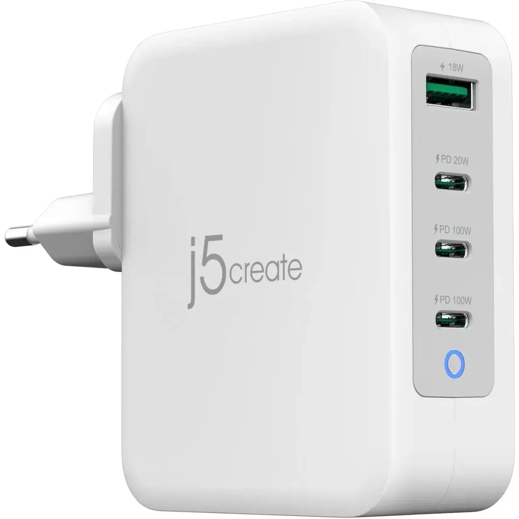 Зарядний пристрій J5create 1xUSB + 3xUSB-C 130W GaN QC3.0/PD/PPS (JUP43130E-EN)