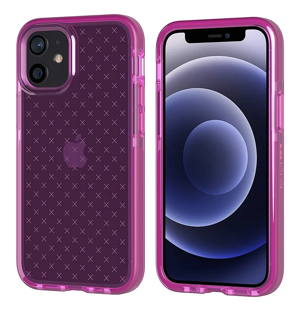 Протиударний чохол з антимікробним покриттям Tech21 Evo Check для iPhone 12 Mini (5.4") Mystical Fuchsia