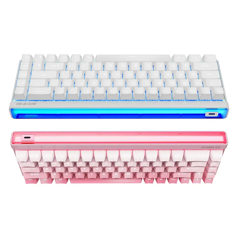 Ігрова магнітна клавіатура MCHOSE ACE 68 Air / Дротове підключення / Kailh Magnetic God Switch / Pink - фото 8