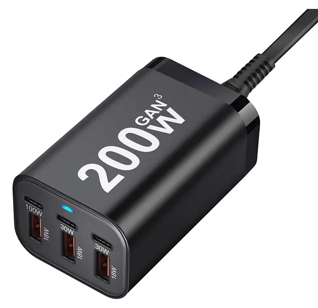 Сетевое зарядное устройство 200W-EU 200W (1xQC3.0 100W/1xQC3.0 30W/3xUSB 18W) - фото 2