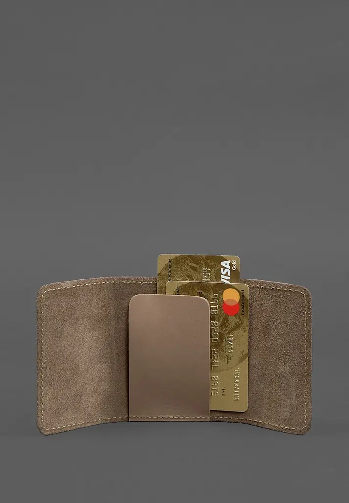 Кожаный кард-кейс 1.1 светло-бежевый Crazy Horse - фото 3