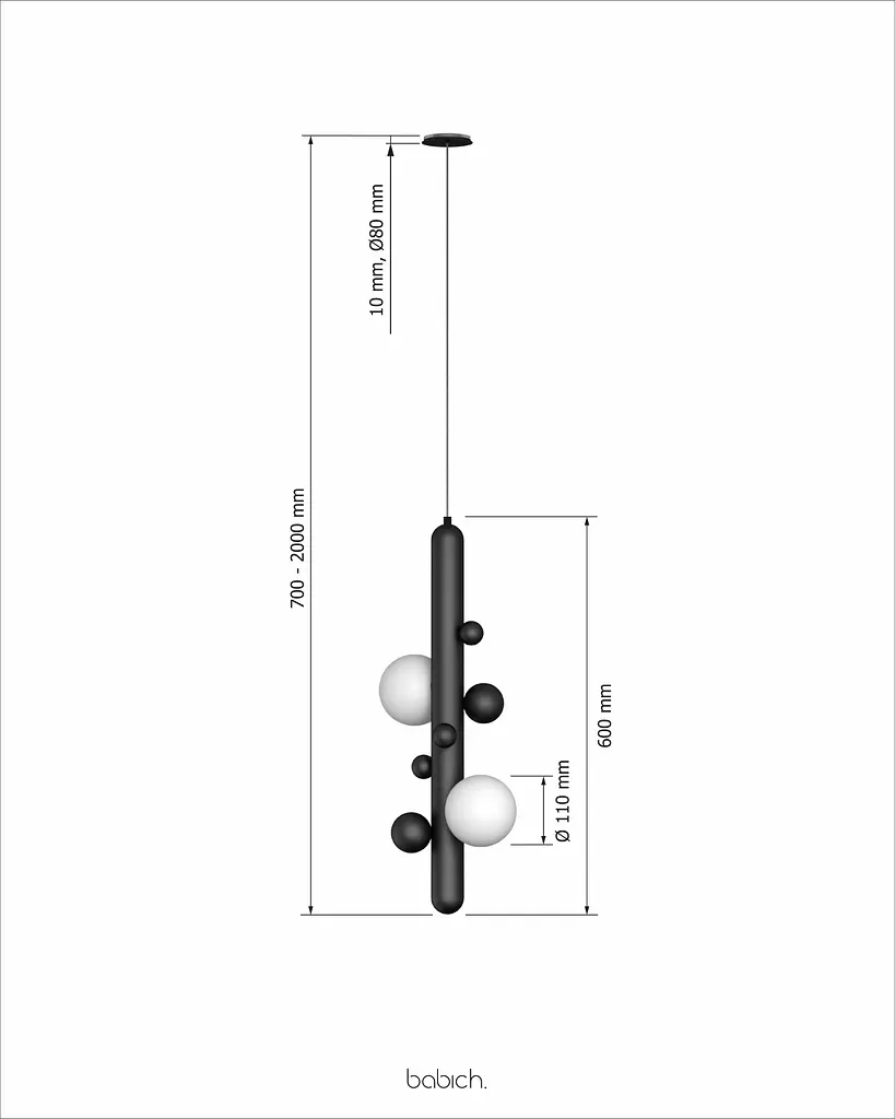 Подвесной светильник Babich Studio Lunar P Black (RAL 9005) - фото 10