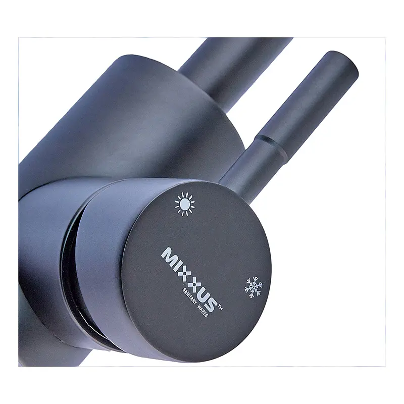 Смеситель для кухни Mixxus SOK-011 с рефлективным изливом MI6016 Черный матовый - фото 2