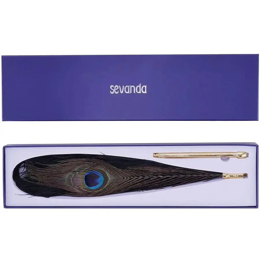 Лоскітка Lockink Sevanda Natural Peacock Flirting FeaTher Tickler, перо павича - фото 8