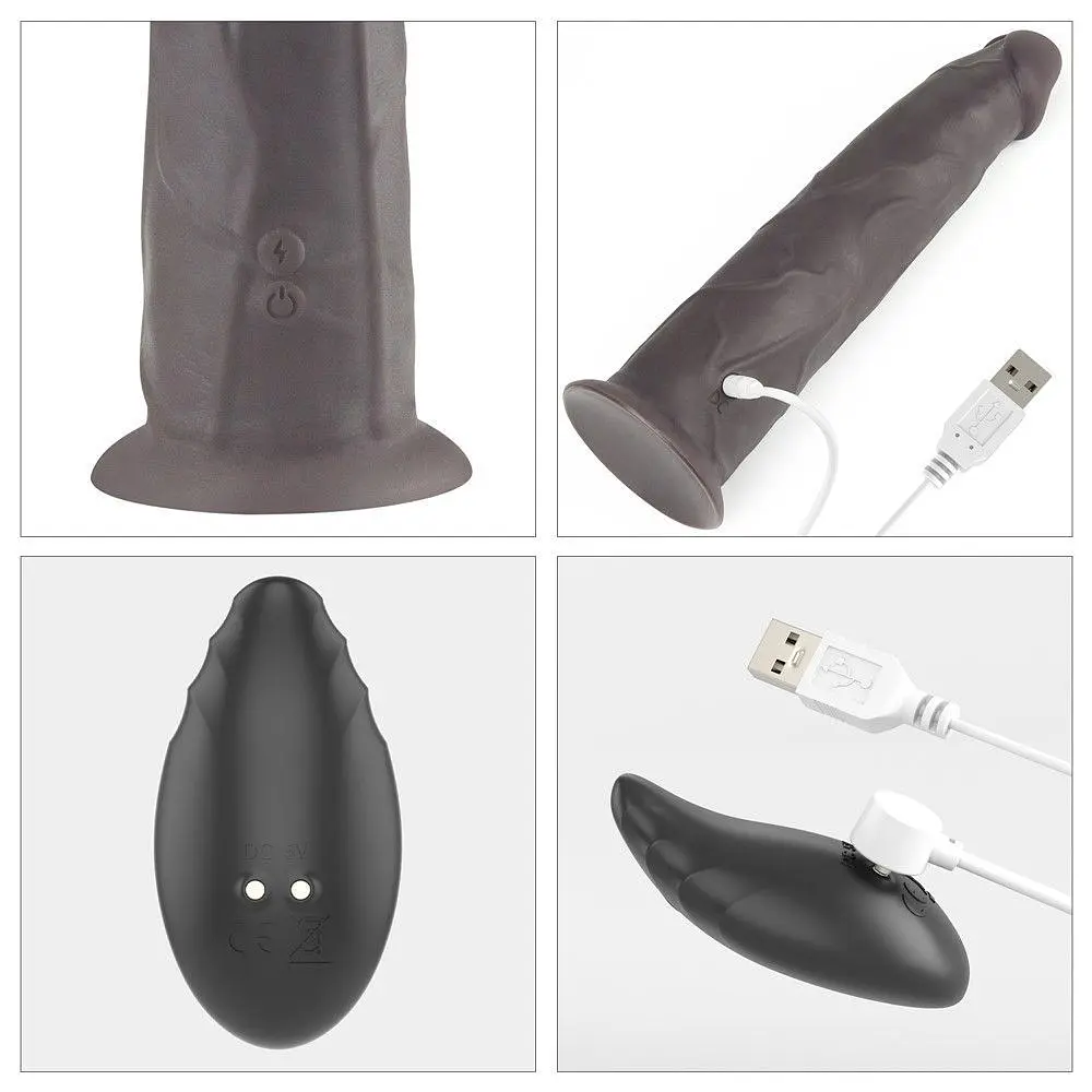 Вібратор LoveToy 9" Dual Layered Platinum Silicone Rotator, 23 см (чорний) - фото 10
