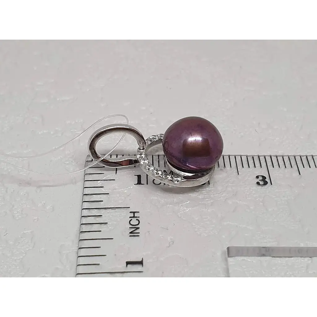 Серебряная подвеска Qvaliz с жемчугом и фианитами. 90300673 (черный) - фото 3