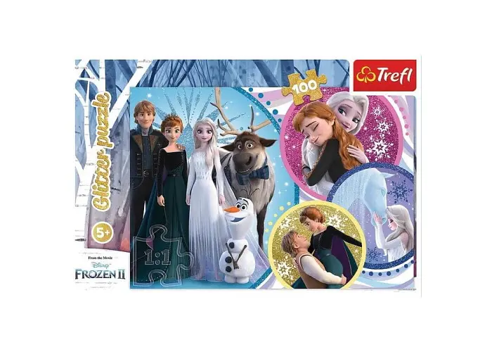 Пазл Trefl глиттерный Дружная семейка Ледяное сердце 2 100 эл. (14817) - фото 2