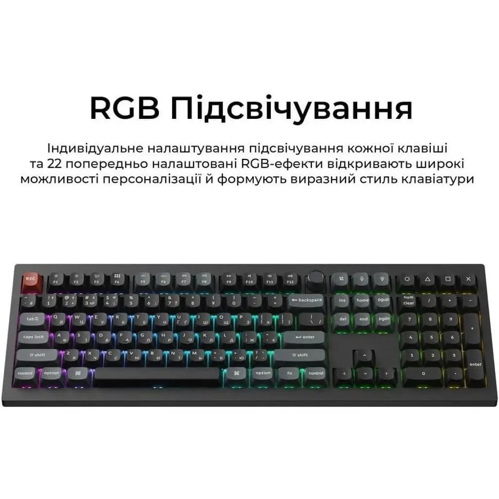 Клавіатура Keychron V6 Ultra Red Switch RGB UA Black (V6U-D1-UA) [169128] - фото 7
