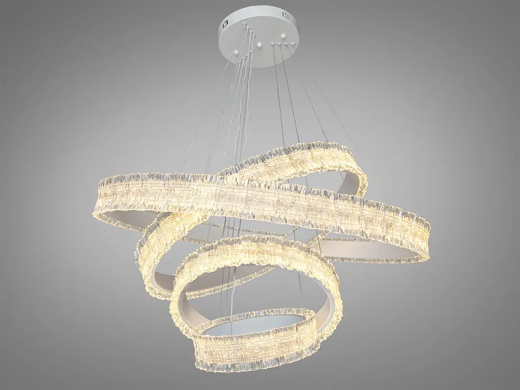 Підвісна LED люстра кільця біла 220 Вт 38-40 м² - фото 2