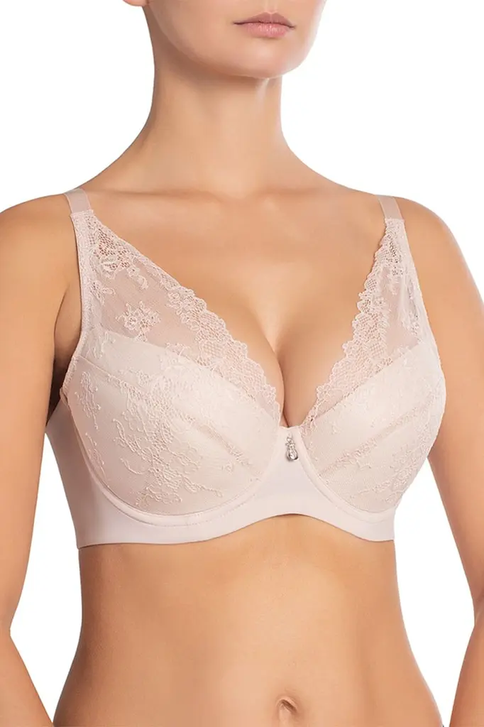 Бюстгальтер 001 10 03 пуш-ап +1 ELLEN Effetto Lingerie срібний піон 75D