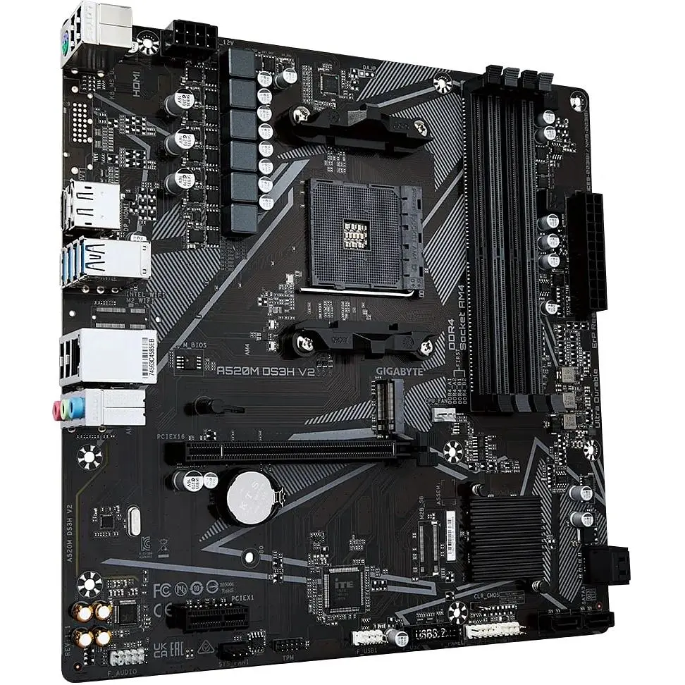 Материнская плата Gigabyte A520M DS3H V2 sAM4 A520 4xDDR4 M.2 HDMI DP mATX - фото 2