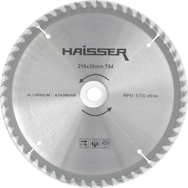 Диск пильний по алюмінію - 210х30/54 зуб Haisser