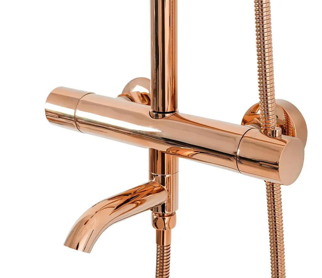 Душова система Rea Lungo з термостатом та виливом rose gold REA-P6606, Теплий захід сонця - фото 4