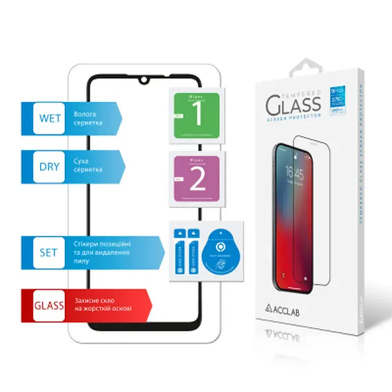 Скло захисне ACCLAB Full Glue ZTE Blade A55 Black (1283126598852) - фото 7