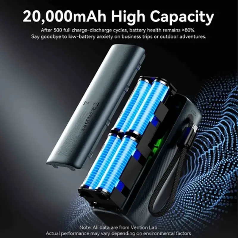 Батарея універсальна Vention 20000 mAh 165W Gray TFT Display Type (FKFH0) - фото 11