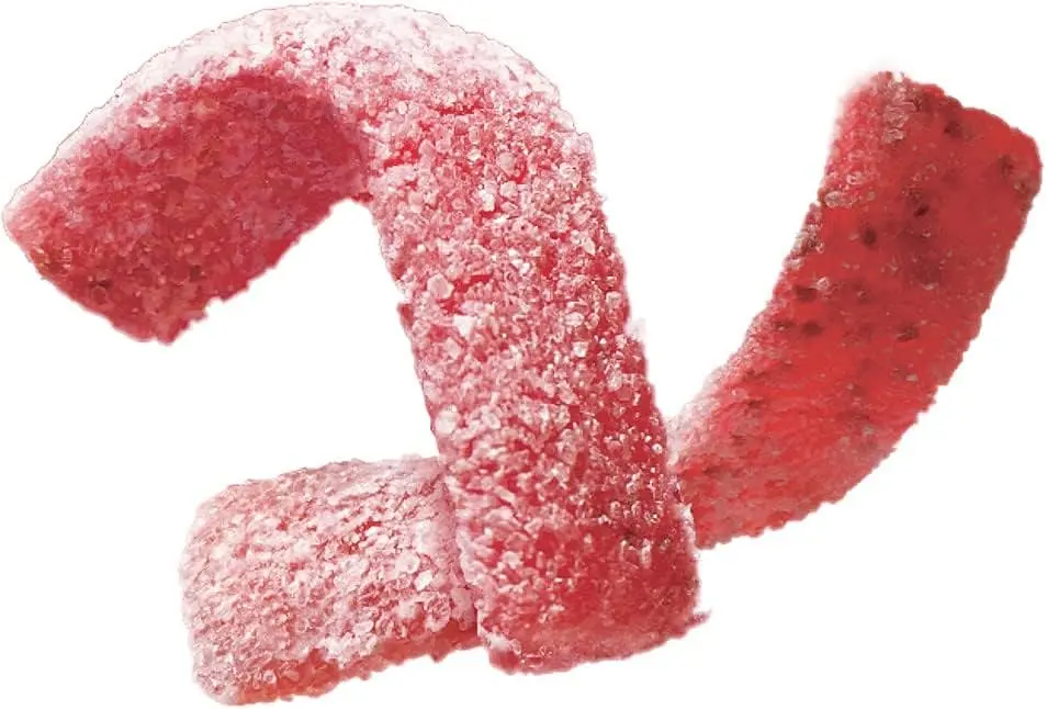 Жувальні цукерки Bourbon Fettuccine Gummy Crushed Strawberry Flavor зі смаком полуниці 50 г - фото 2