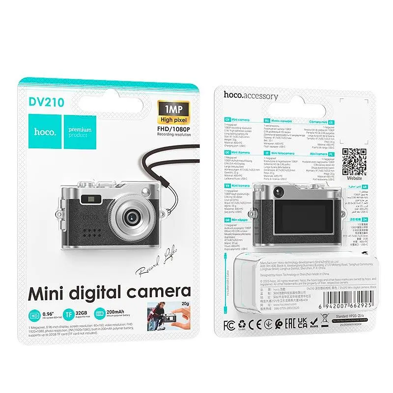 Цифрова фото-відео камера HOCO DV210 Mini digital camera 1080P 1MP - фото 2