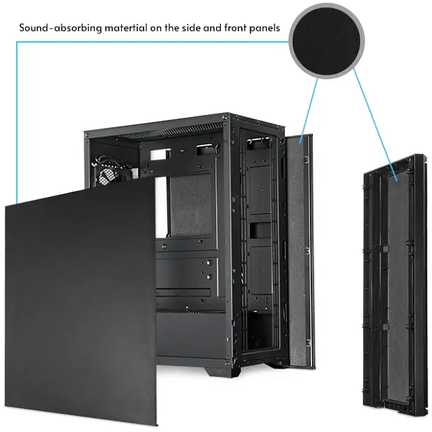 Корпус Chieftec Pro Midi Q AS-01B-OP ATX, без БЖ, Black - фото 8