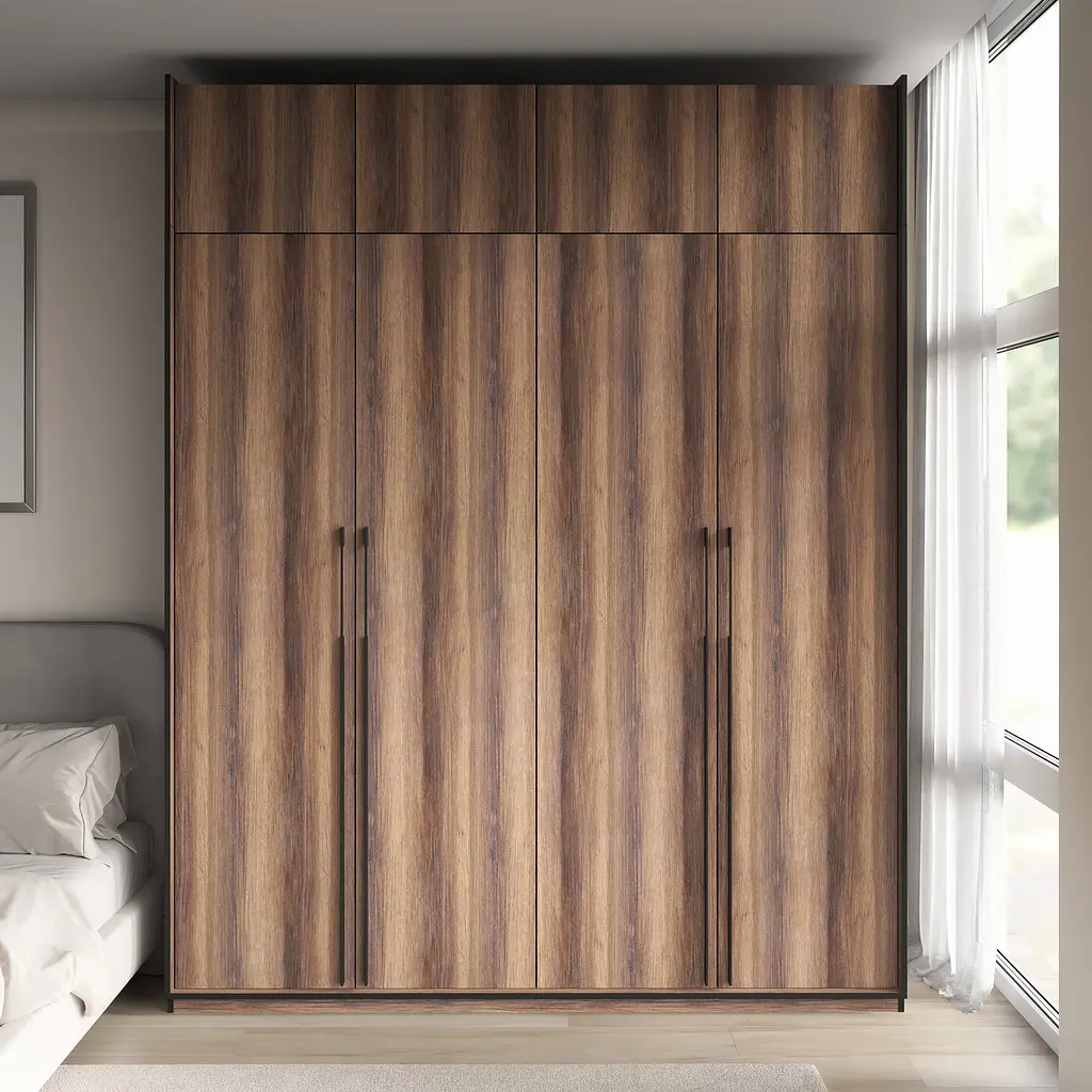 Шафа для одягу Flamecame у спальню з поличками на 4 двері FR-17 Кверкус - фото 3