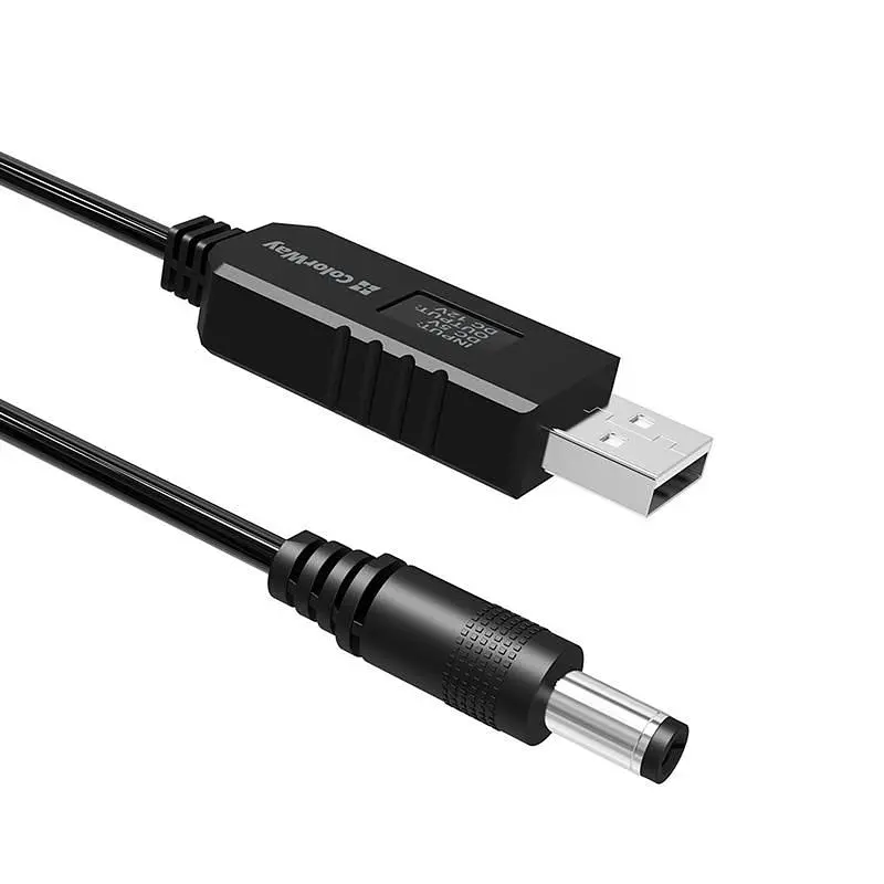 Кабель ColorWay для роутера 12V (USB-DC 5.5х2.5mm) 1 м, Black (CW-CBUD067-BK) - фото 2