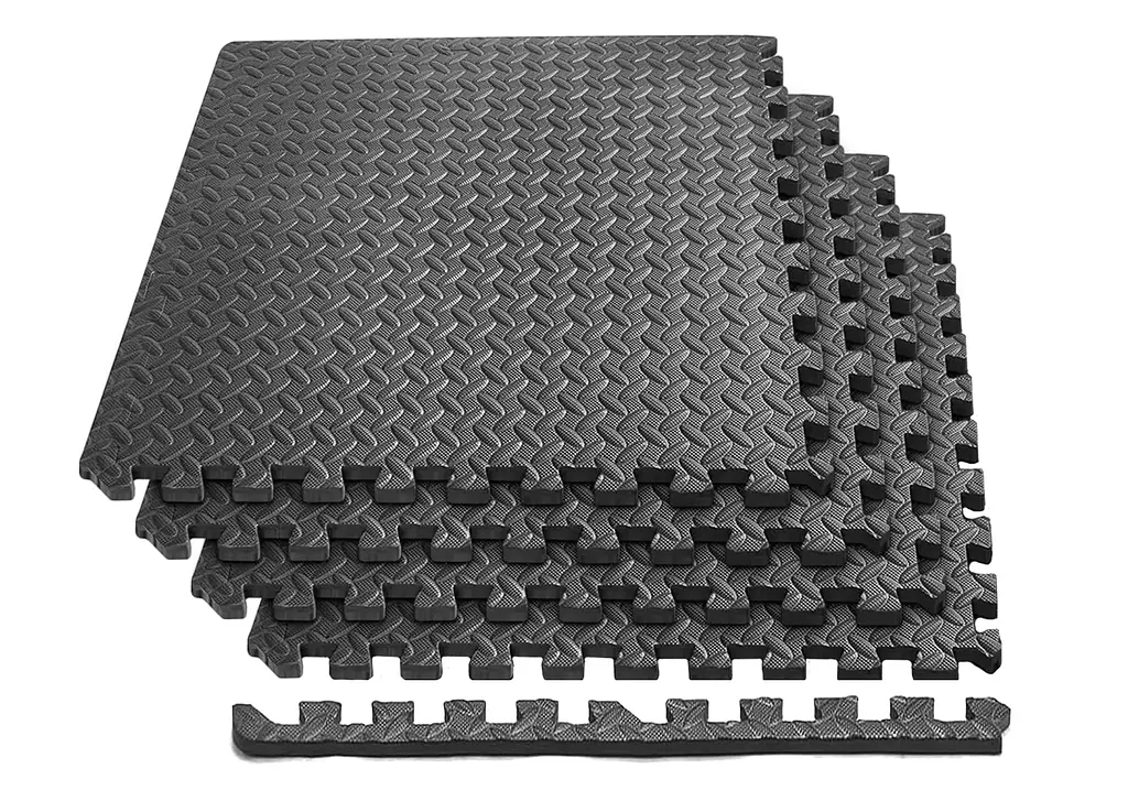Татамі мат EasyFit SwallowTail-2 4 шт (60х60х2 см) пазл ластівчин хвіст з бортиком (EF-1960-BK)