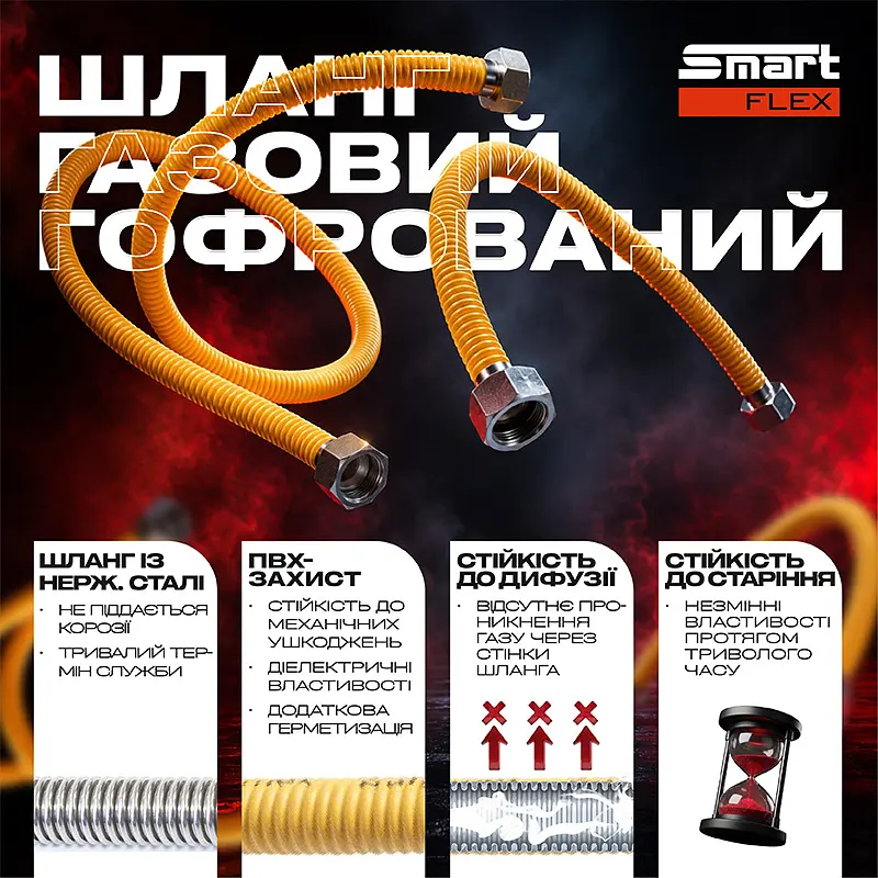 Шланг газовий гофрований SmartFlex ВВ 3/4” 50 см - фото 2