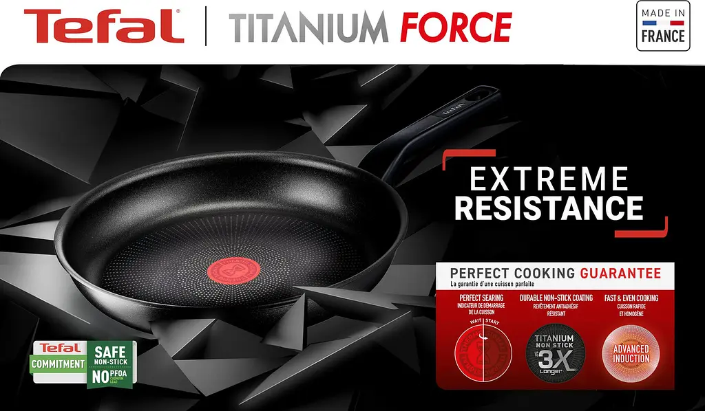 Сковорода WOK Tefal Titanium Force 3X, On 28 см (G3031932) з тришаровим титановим антипригарним покриттям Titanium 3Х - фото 7