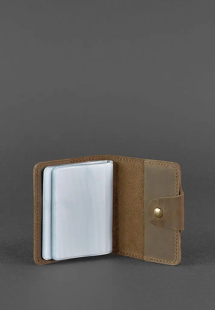 Шкіряний кард-кейс 7.1 (Книжечка) темно-коричневий - фото 4