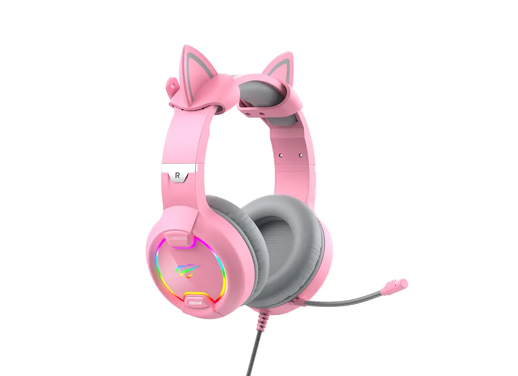 Ігрові навушники з мікрофоном HAVIT HV-H2233d Cat Pink HAVIT (27340-000) - фото 2