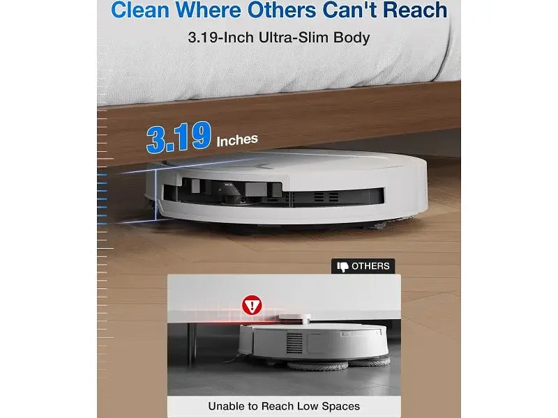 Робот-пилосос з вологим прибиранням ECOVACS DEEBOT T50 PRO OMNI White (DDX67) - фото 3