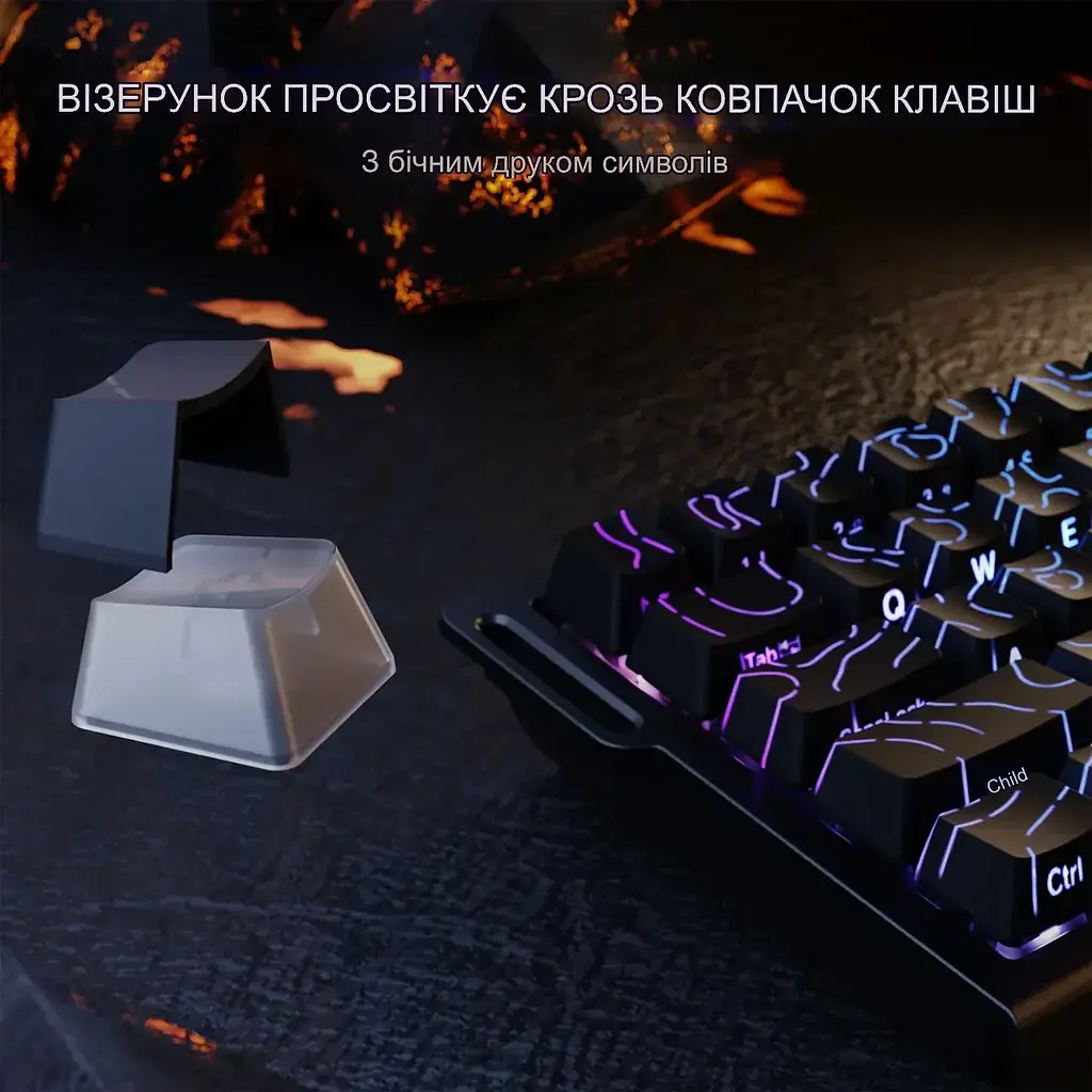 Ігрова магнітна клавіатура ATTACK SHARK X68 HE,RGB,Rapid Trigger, Чорний з лініями - фото 6