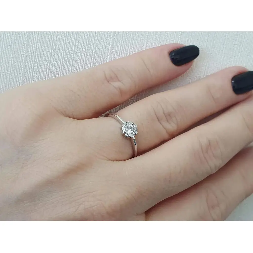 Срібне кільце Qvaliz з фіанітами. 90100596 16,5 - фото 2