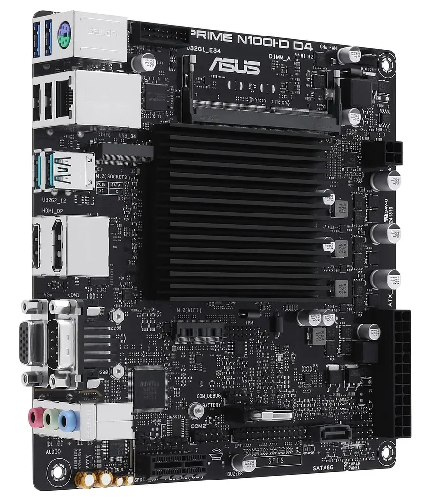Материнская плата ASUS PRIME N100I-D D4-CSM (PRIME N100I-D D4-CSM) (Integrated CPU, SoC, Mini-ITX) - фото 2