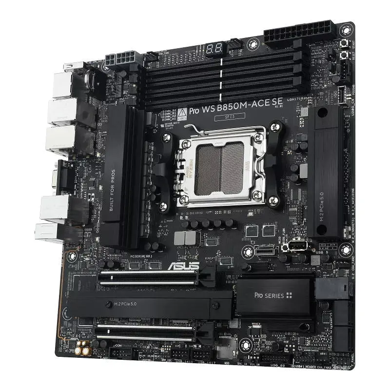 ASUS Материнська плата ASUS PRO WS B850M-ACE SE sAM5 B850 4xDDR5 M.2 HDMI DP D-Sub USB Type-C mATX - фото 4